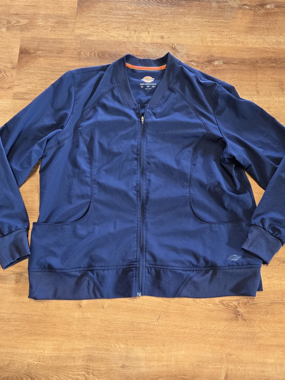 Womens Dickies Navy Zip Up Scrub Jacket 2XL
